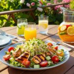 sałatka z kurczakiem i kiełkami