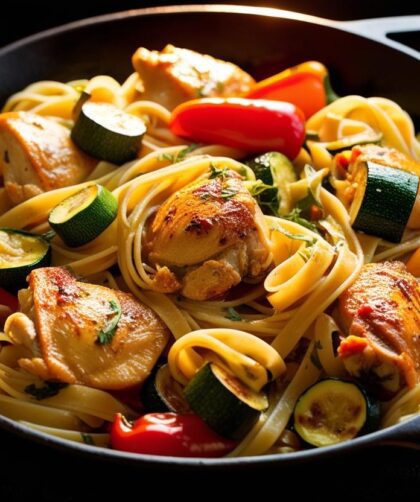 makaron z cukinią i kurczarkiem