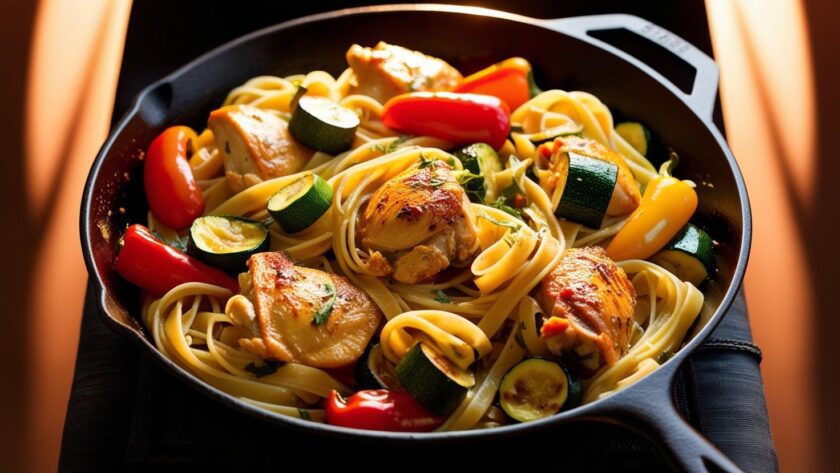 makaron z cukinią i kurczarkiem