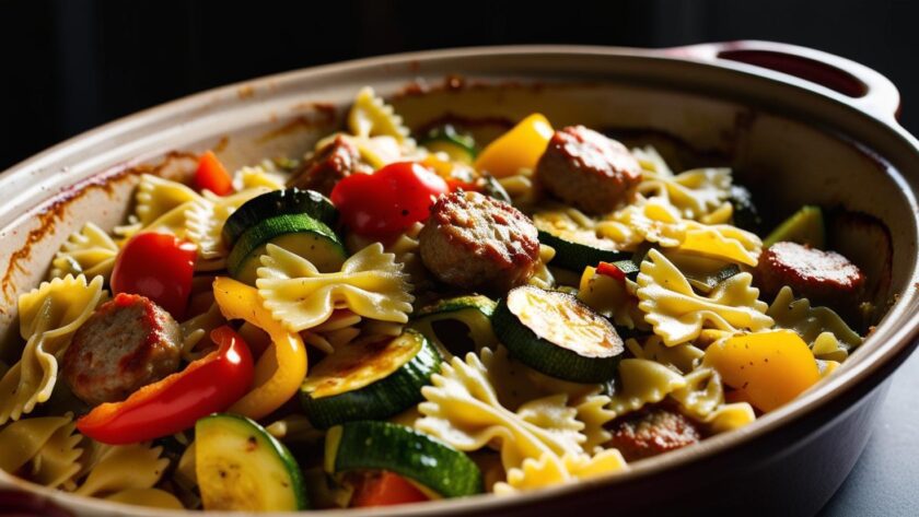 przepis na zapiekankę z makaronem i kiełbasą