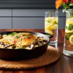 kurczak zapiekany z ryżem i pieczarkami