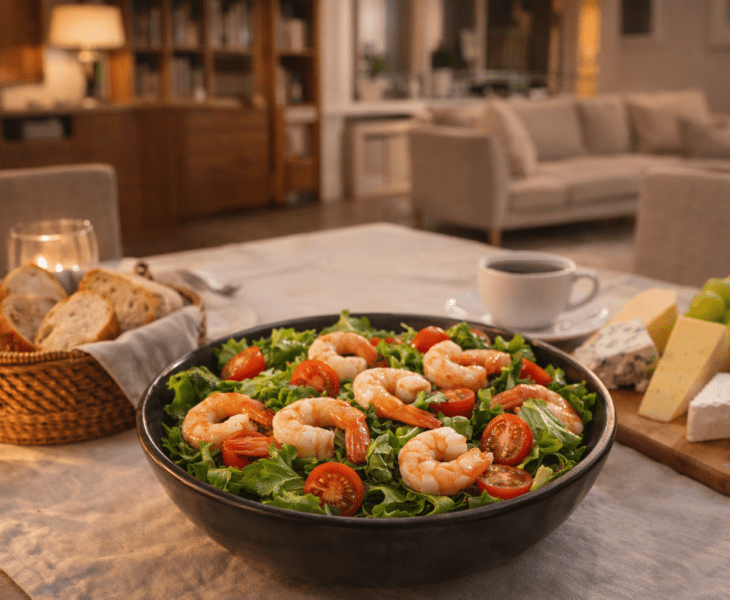 prosta sałatka z krewetkami na imprezę