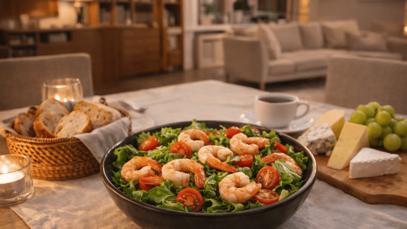 prosta sałatka z krewetkami na imprezę